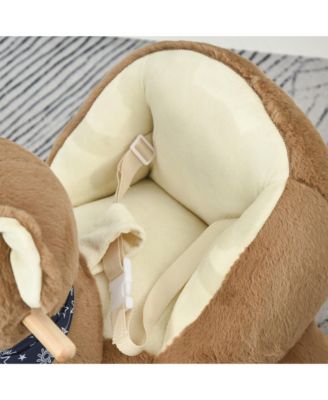 Baby Rocking Horse, Plush Animal Rocker w/ Realistic Sound, Pedals
