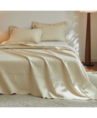 3 PCS 100% Cotton Oversized Bedspread Set Lightweight Quilt Set TG - King