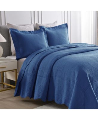 3 PCS 100% Cotton Oversized Bedspread Set Lightweight Quilt Set TG - Queen