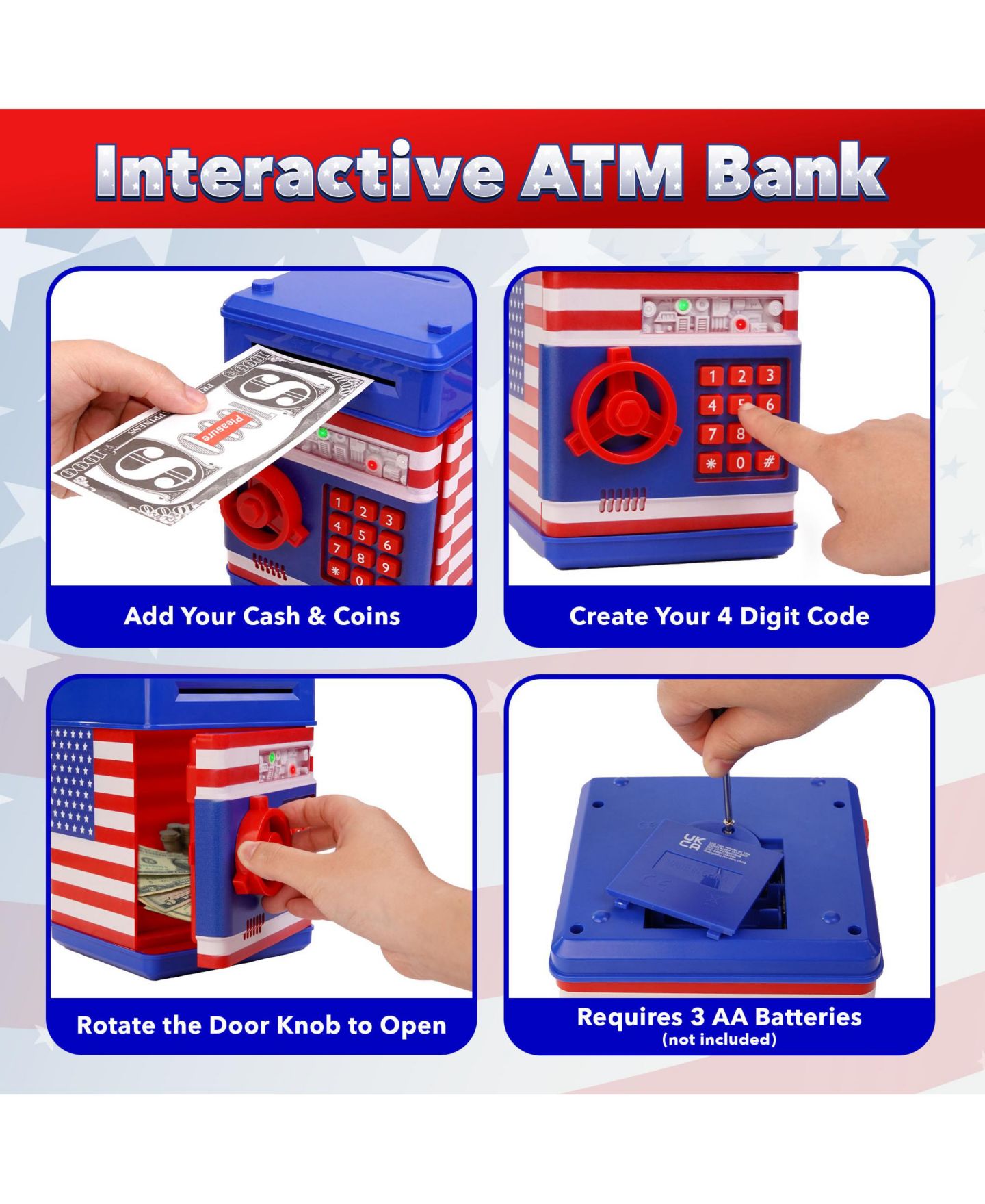 Детская игрушка USA Toyz All-American Electronic Money Bank, Ages 3+ — фото 5
