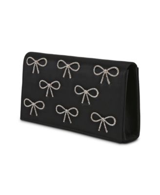 Woman's Julia Flap Clutch with Crystal Bows