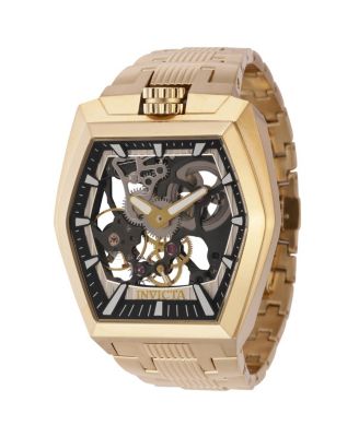 Men's 44013 Akula Mechanical 2 Hand Black, Ivory Dial Watch