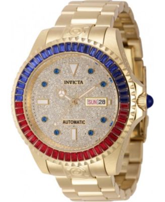 Men's 46636 Pro Diver Automatic 3 Hand Gold, Pave Dial Watch