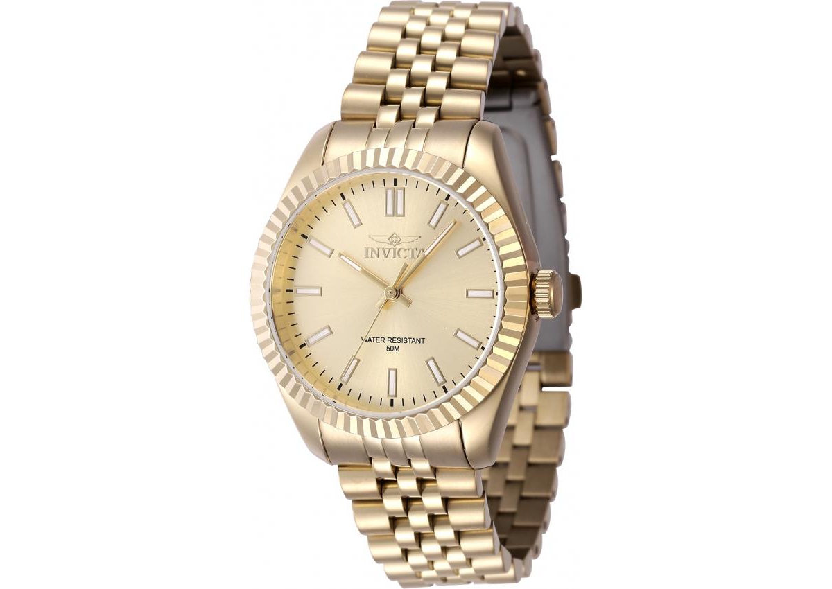 Invicta Women's 47507 Specialty Quartz 3 Hand Gold Dial Watch