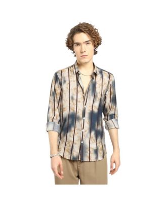 Men's Tie-Dye Striped Shirt