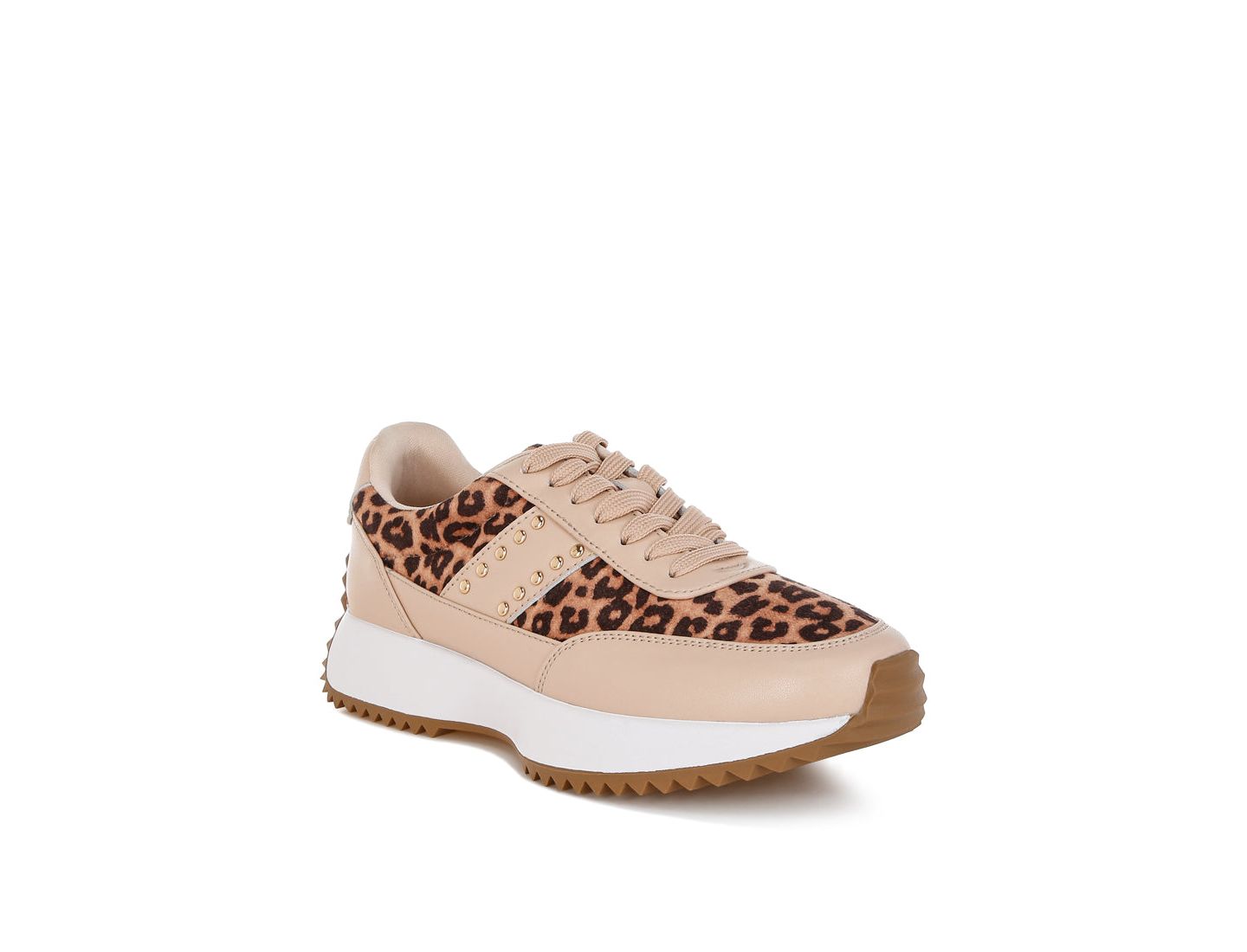 Женские кроссовки Rag & Co Lepark Real Leather Leopard Print, цвет: Светлый бежевый — фото 4