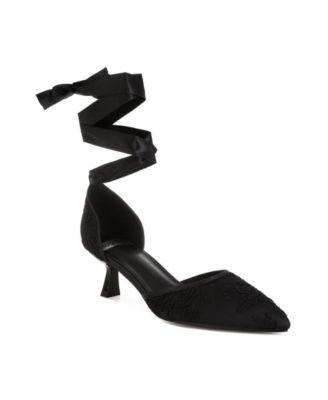 Womens Laika Lace Kitten Heel Sandals