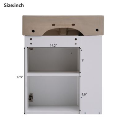 Modern 21.6" White Bathroom Vanity with Left Side Storage