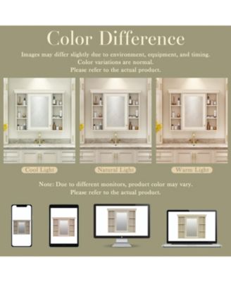 Streamdale 35" Blue Wall-Mounted Bathroom Cabinet with Mirror