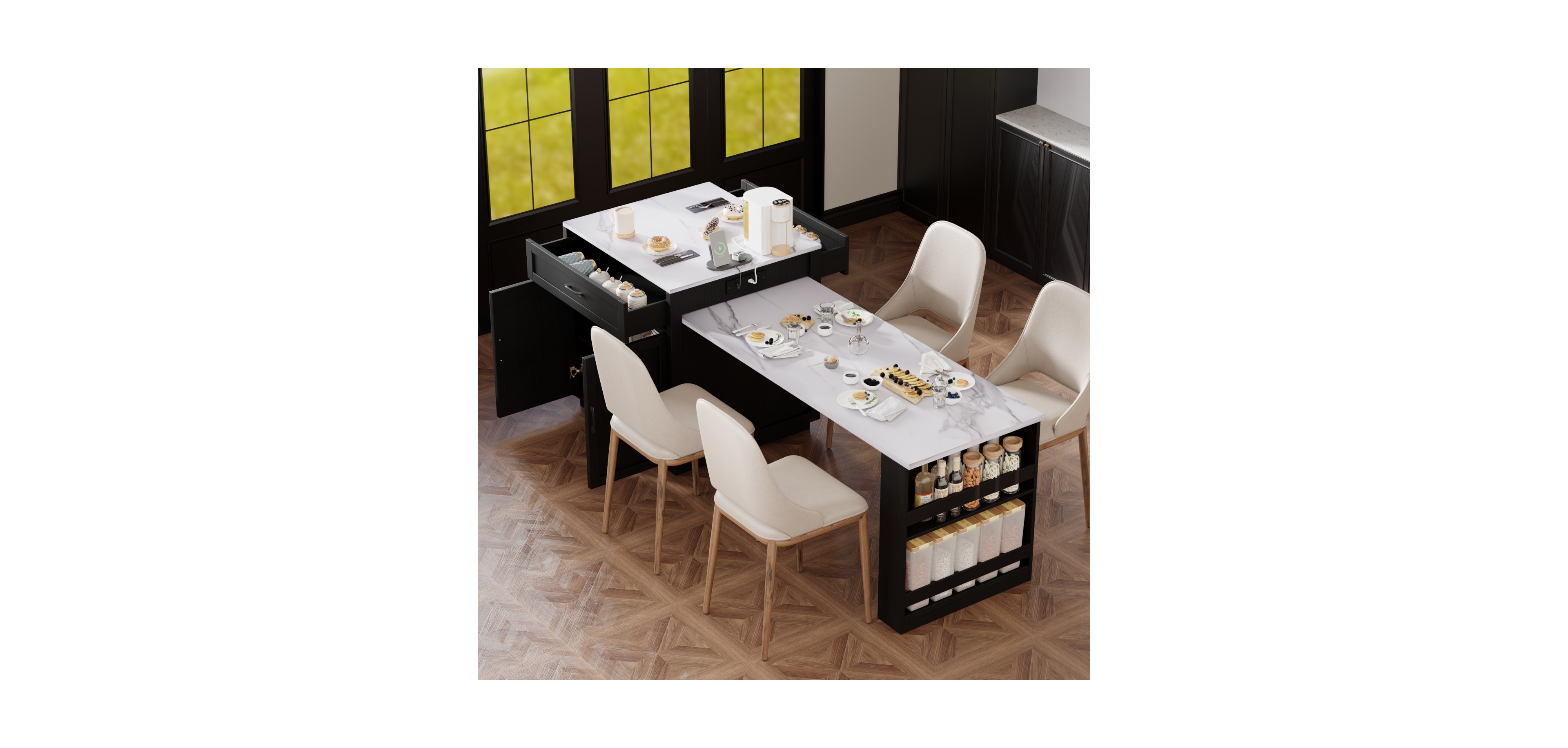 Streamdale Extendable Kitchen Island with Storage (82.7")