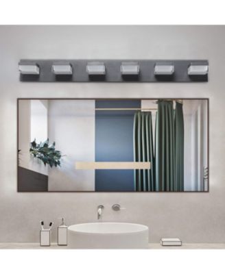 Modern 6-Light Black LED Vanity Mirror Light Fixture