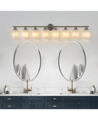 Streamdale Brushed Nickel Vanity Wall Sconce with Frosted Glass Shades for Bathrooms (Bulbs Not Included