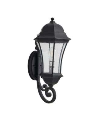 Streamdale 1-Pack Outdoor Wall Lantern with Dusk to Dawn, Black Fixture, Clear Bubble Glass