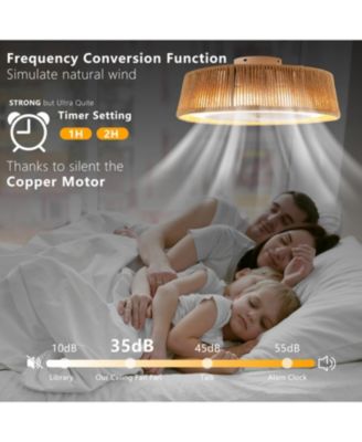 Bohemian style LED Dimmable Ceiling Light With Built-In Fan - Remote Control