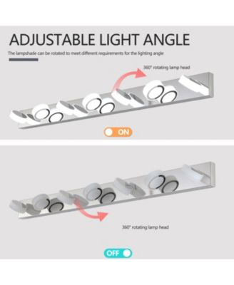 Modern 7-Light LED Vanity Light - Chrome with Acrylic Shades - Dimmable, 52.2" Length