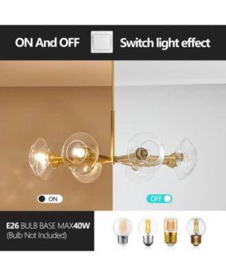 Gold 8-Light Clear Shade Mid-Century Modern Fixture Sputnik Chandelier