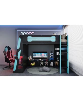Loft Bed with Desk & Shelves