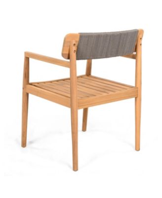 Acacia Wood Outdoor Armchair - Weather-Resistant & Stylish Set of 2