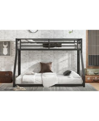 Metal Twin XL/Queen Bunk Bed Noise Reduced Black