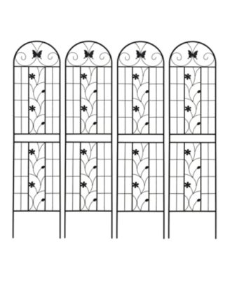 Furniture 2 Pack Metal Garden Trellis 86.7" Black