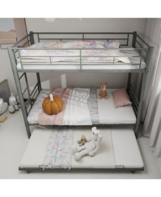 Heavy-Duty Metal Twin Bunk Bed - Silver