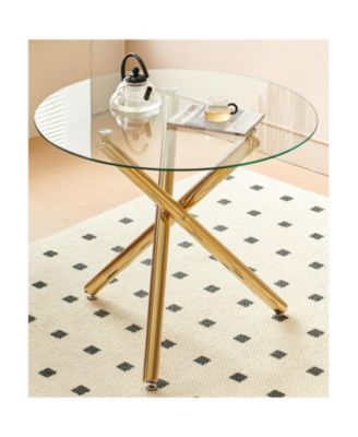 Set of 4   Glass Top Mid-Century Glass Top Dining Set