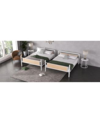 Twin XL Over Twin XL Metal Bunk Bed White