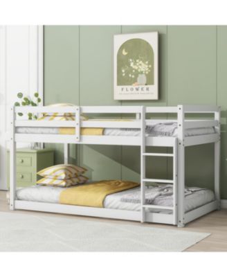 Solid Wood Twin Bunk Bed - White