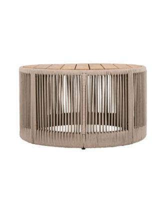 Streamdale Rattan Rope & Acacia Wood Coffee Table - Outdoor Patio Balcony