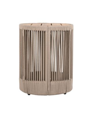 Rattan Rope & Acacia Wood Side Table - Outdoor Patio Balcony
