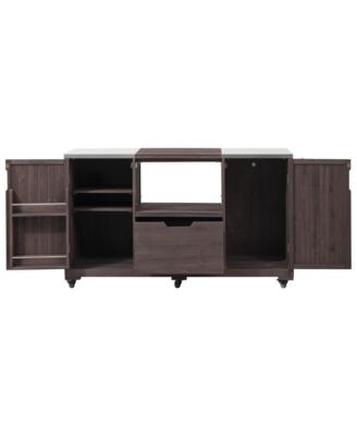 Streamdale Outdoor Kitchen Island for Big Green Egg & Kamado Joe - Dark Brown