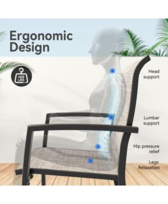 Streamdale Metal Outdoor Dining Chairs - Set of 2, Black Frame