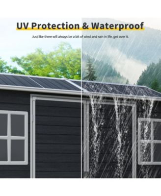 Streamdale 8x4 Outdoor Storage Shed, Two-Window, Double-Door, Black (W540S00046