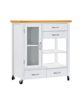 + 1 Pc + Wood + Rolling Storage Cabinet + Kitchen Island Cart