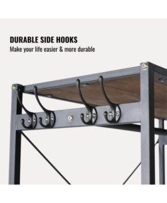 Acacia Wood Garment Rack w/ Shelves, Drawers & Hooks