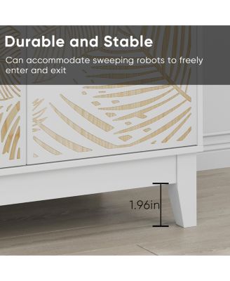 31.5" Vintage Carved Buffet Cabinet, 2 Doors, Adjustable Shelves