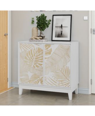 31.5" Vintage Carved Buffet Cabinet, 2 Doors, Adjustable Shelves