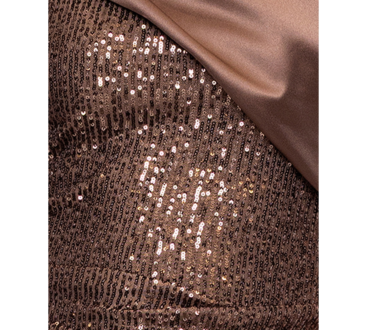 Betsy & Adam Petite One Shoulder Sequin Detail Dress In Brown