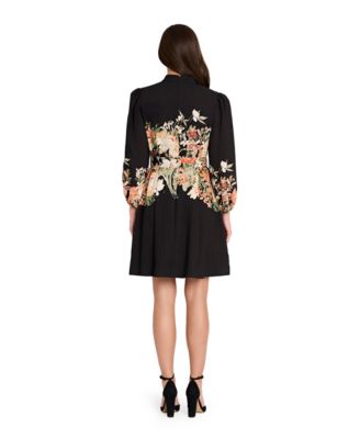 Petite Printed Long Sleeve Dress