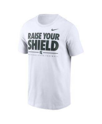 Men's White Michigan State Spartans 2025 Football Fan Raise Your Shield T-Shirt
