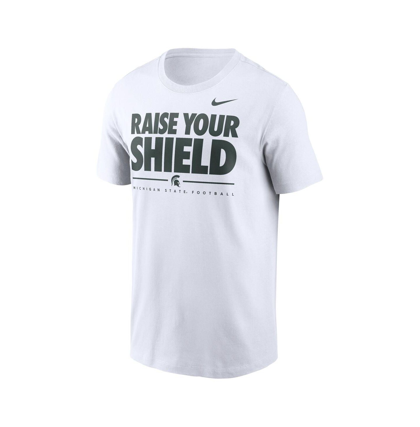 Мужская футболка Nike White Michigan State Spartans 2025 Football Fan Raise Your Shield — фото 3