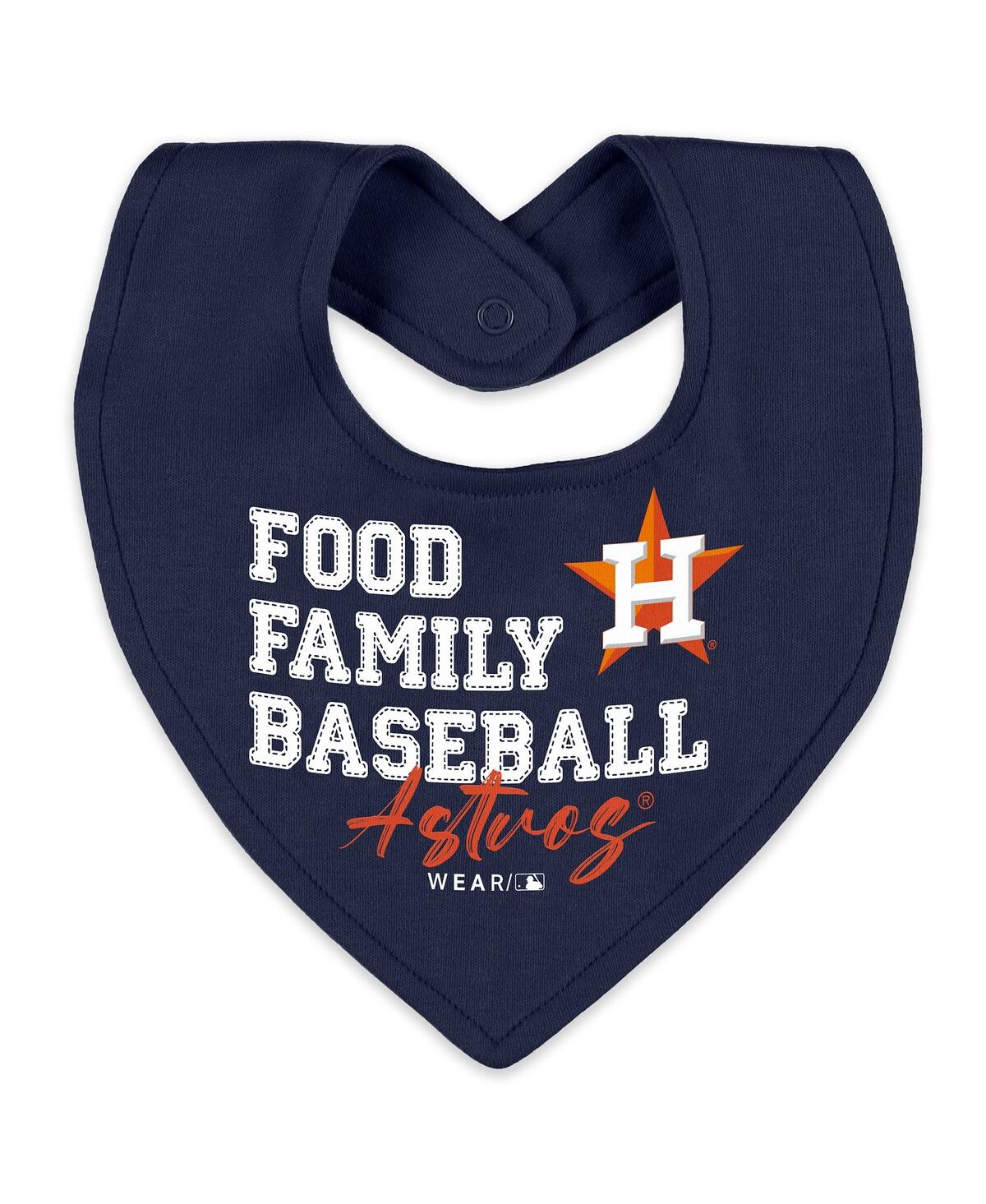 Wear By Erin Andrews Baby Boys And Girls Heather Gray Houston Astros Sleep And Play Full-zip Sleeper Bib Set In Gray