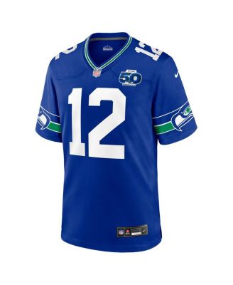 Men's 12 Fan Royal Seattle Seahawks Alternate 2 50th Season Game Jersey