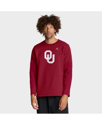 Jordan - Men's Crimson Oklahoma Sooners 2025 Sideline Coach Performance Long Sleeve T-shirt