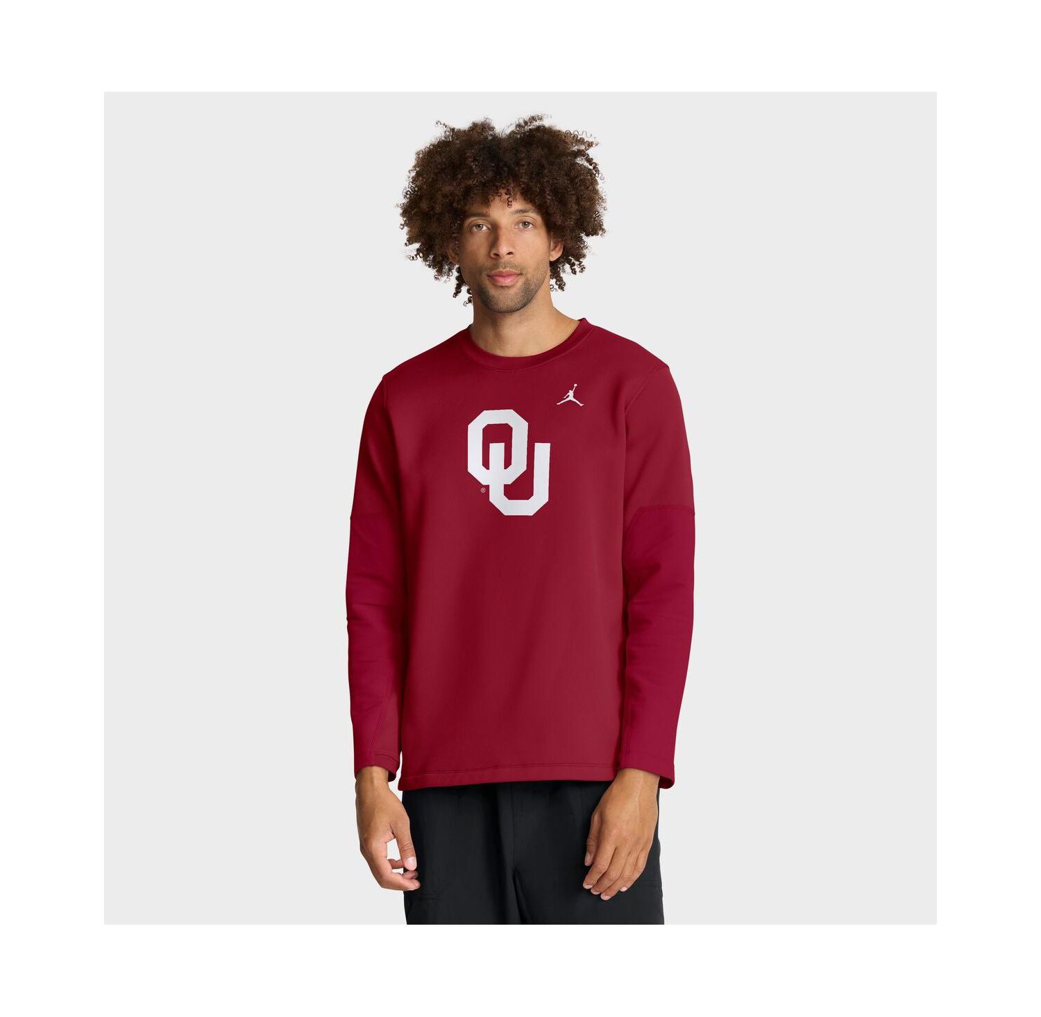 Men's Crimson Oklahoma Sooners 2025 Sideline Coach Performance Long Sleeve T-Shirt
