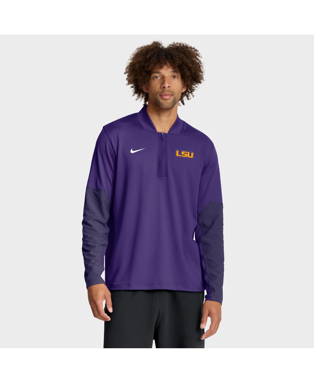 Nike Men's Purple Lsu Tigers One Goal Performance Half-zip Pullover Sweatshirt In Purple