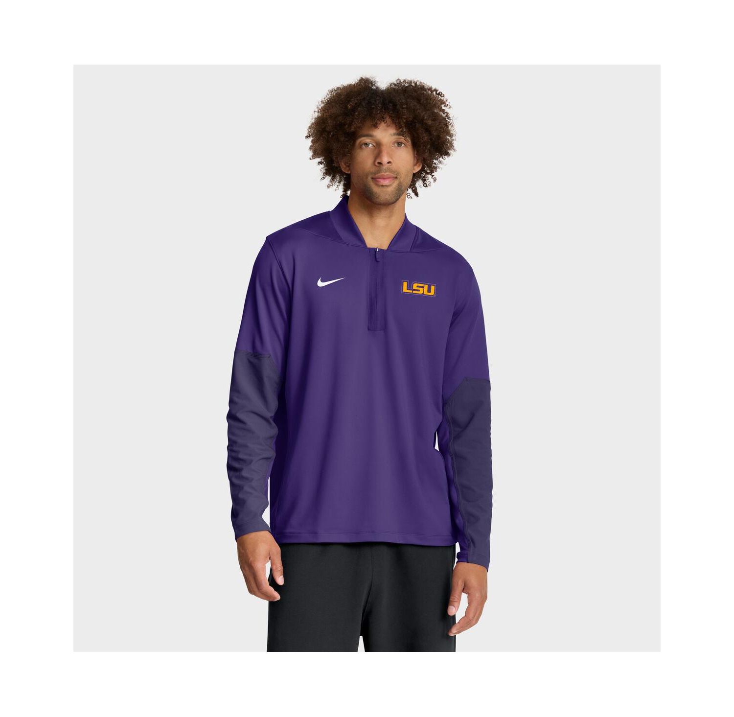 Men's Purple LSU Tigers One Goal Performance Half-Zip Pullover Sweatshirt