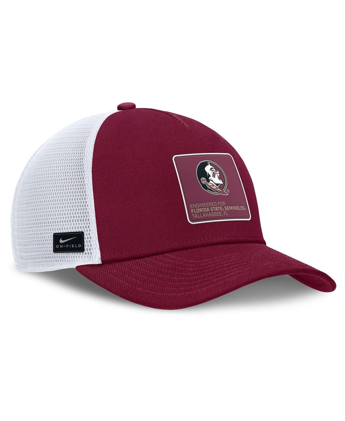 Nike Men's Garnet/white Florida State Seminoles 2025 On-field Rise Engineered Trucker Adjustable Hat In Red