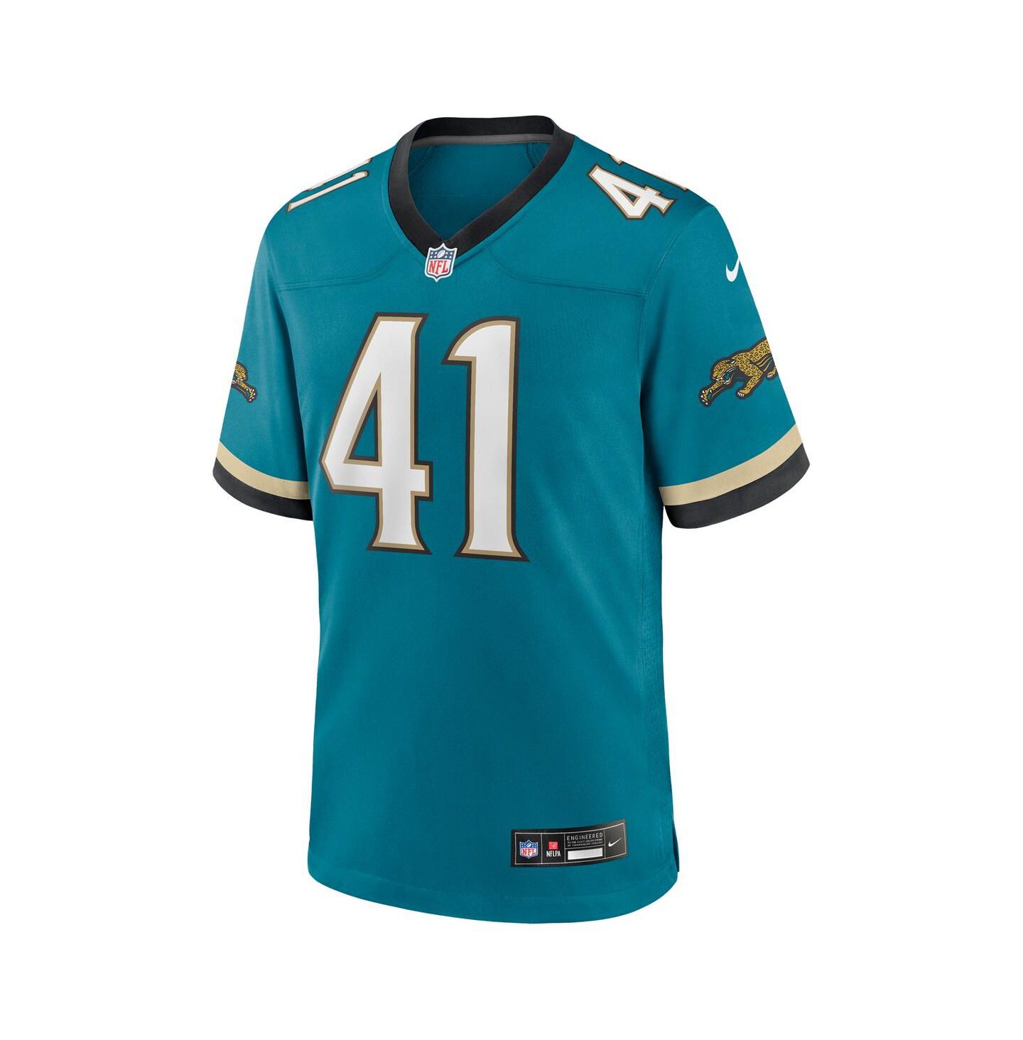 Мужской топ Nike Josh Hines-Allen Teal Jacksonville Jaguars Prowler Throwback Player Game Jersey — фото 3