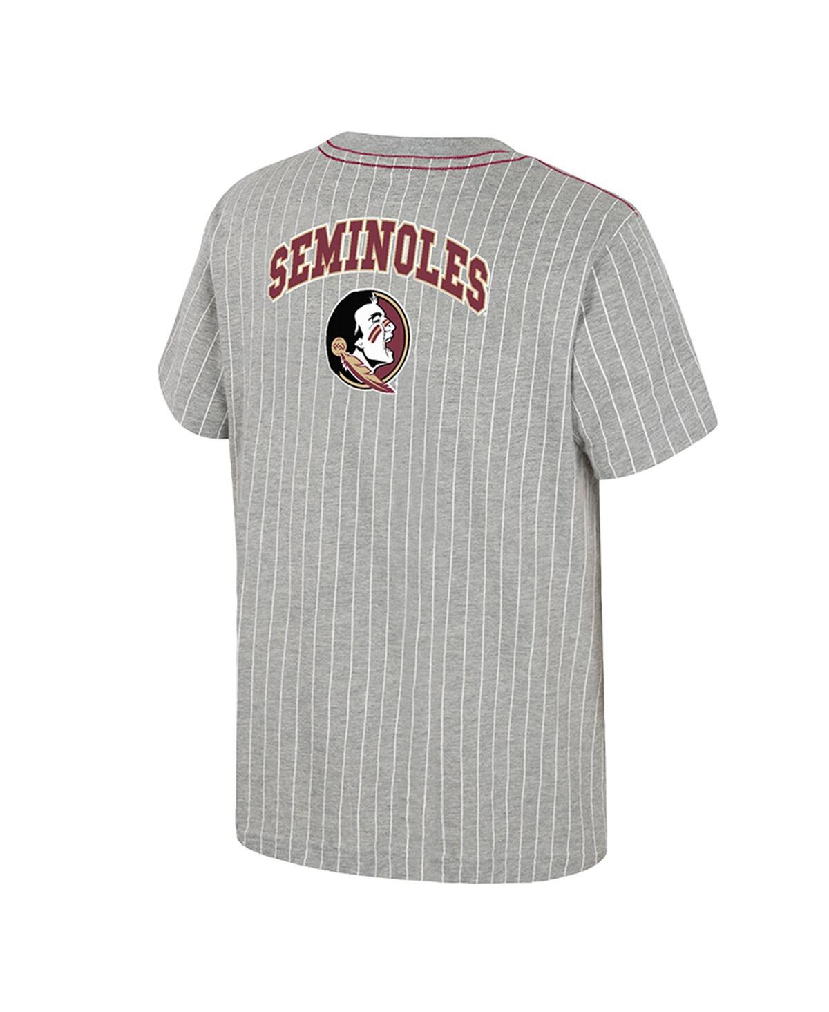 Colosseum Big Boys And Girlsâ Heather Gray Florida State Seminoles Airball Baseball T-shirt In Gray